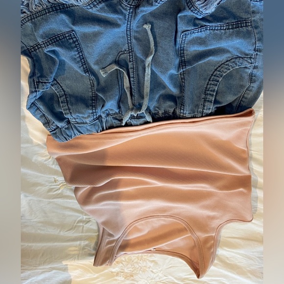 NEW(NOTAGS🤷🏻‍♀️)SZ-M Soft Knit TankTop & Basic Fringed Denim Front Tie Shorts - Picture 16 of 16